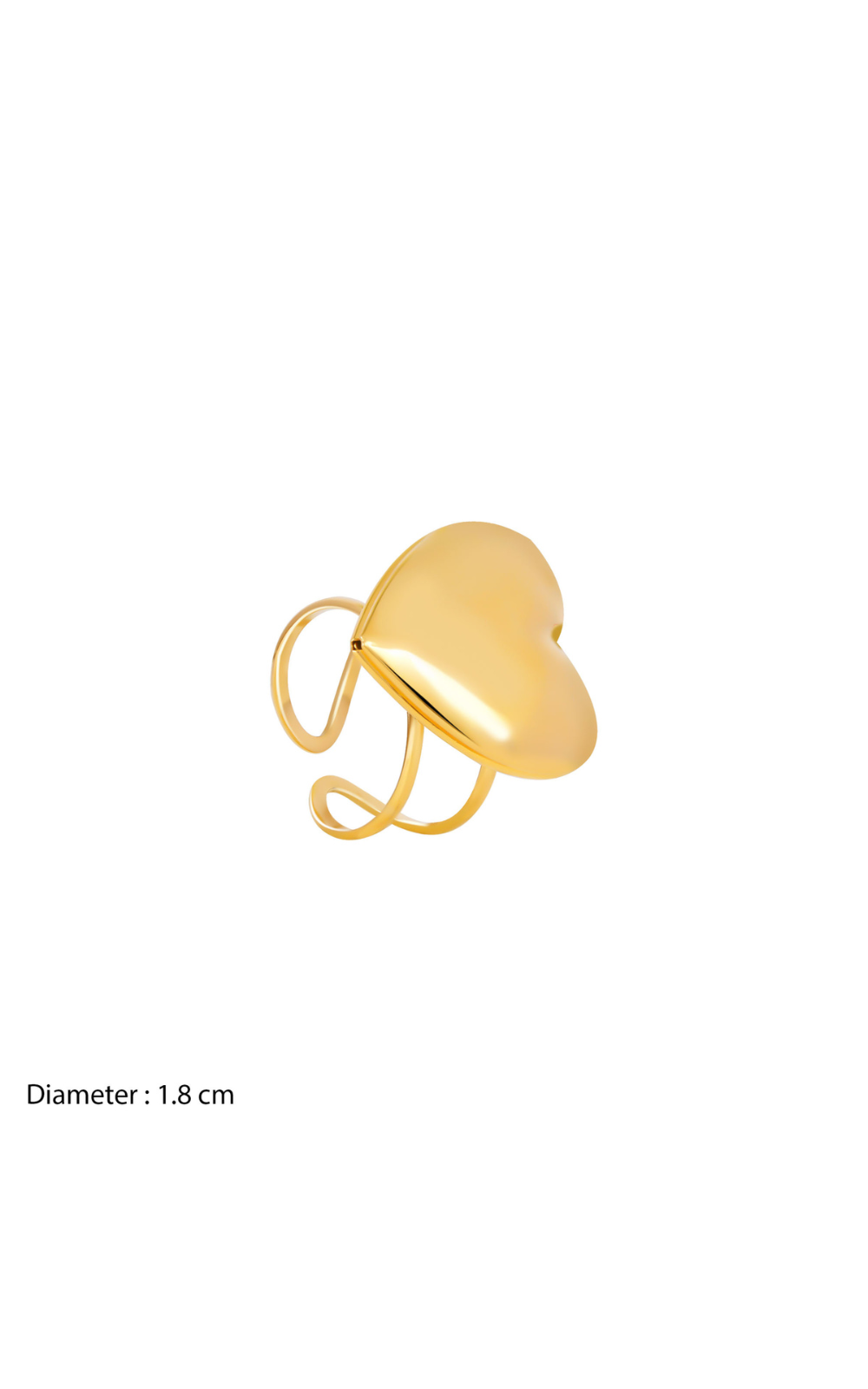 18K Gold Plated Heart Pop Statement Ring
