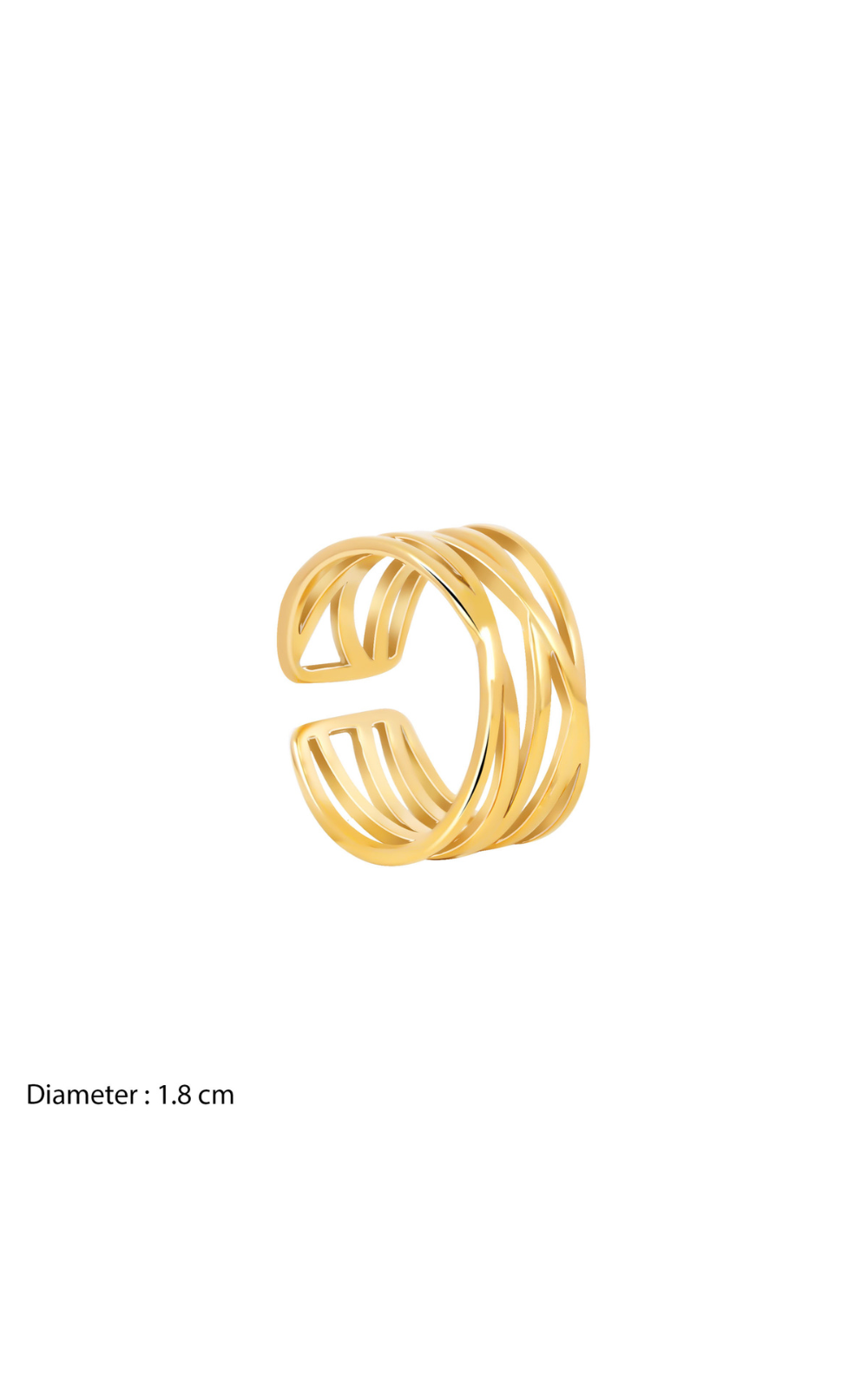 18K Gold Plated Layered Opening Gold Ring