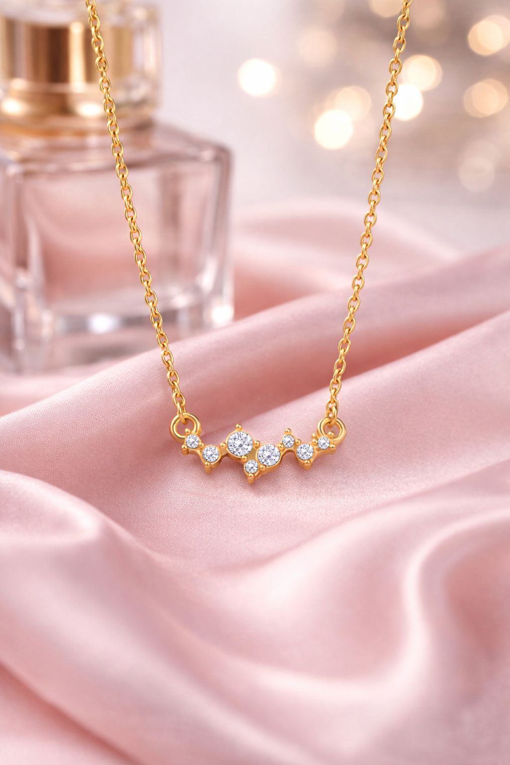 Crystal Cluster Dainty Necklace