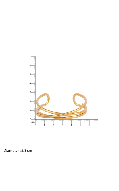 18K Gold Plated Criss Cross Signature Bangle Bracelet