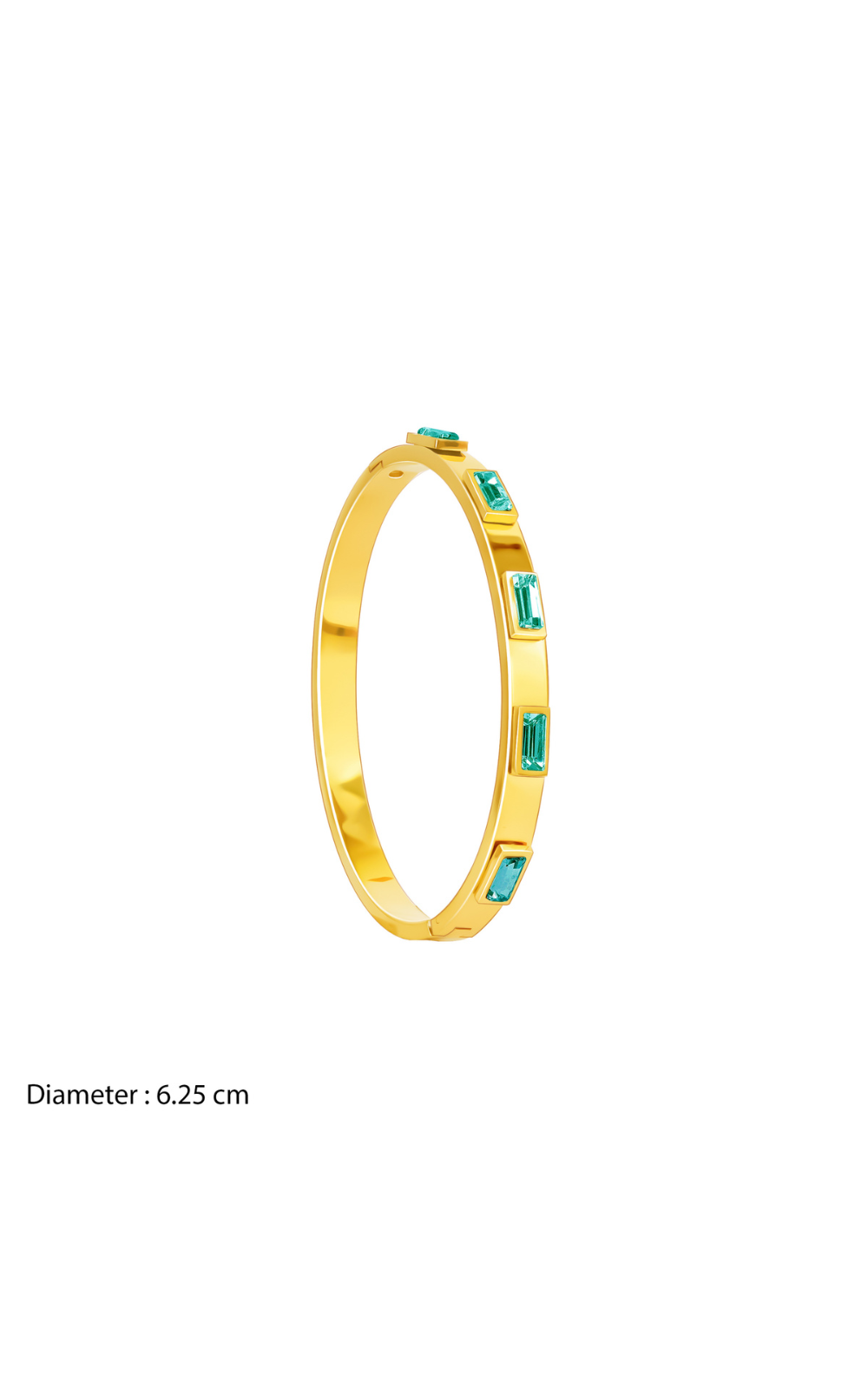 18K Gold Plated Bezel Bangle Bracelet
