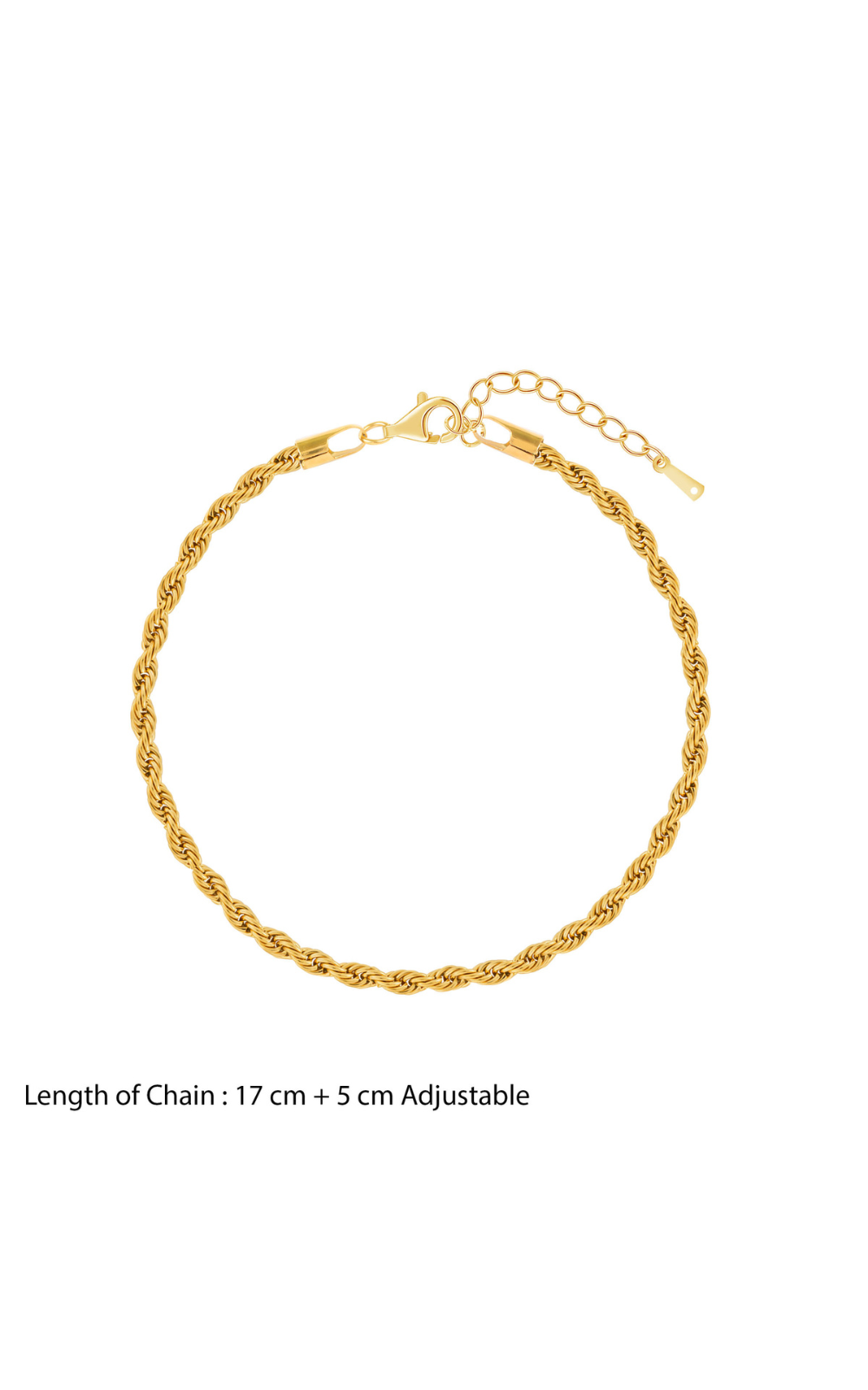 18K Gold Plated Twist &amp; Bold Rope Cable Chain Bracelet