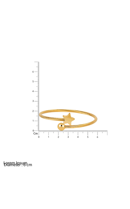 18K Gold Plated Celestial Mesh Cuff Star Bracelet