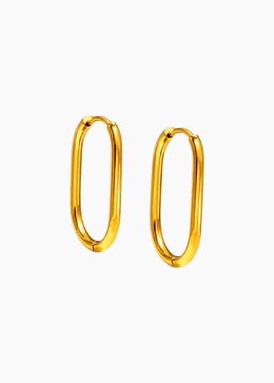 Slim Oval Hoop Earrings