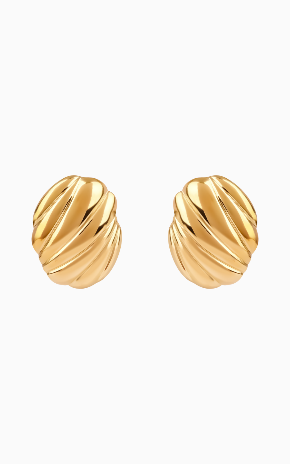 18K Gold Plated Golden Tides Shell Textured Statement Studs