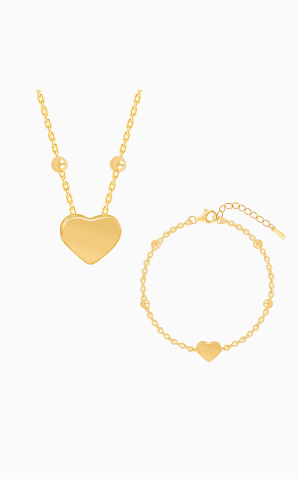 Beaded Heart Jewellery Set