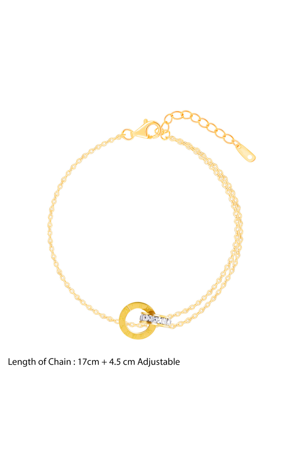 18K Gold Plated Linked Grace Circle Chain Layered Bracelet