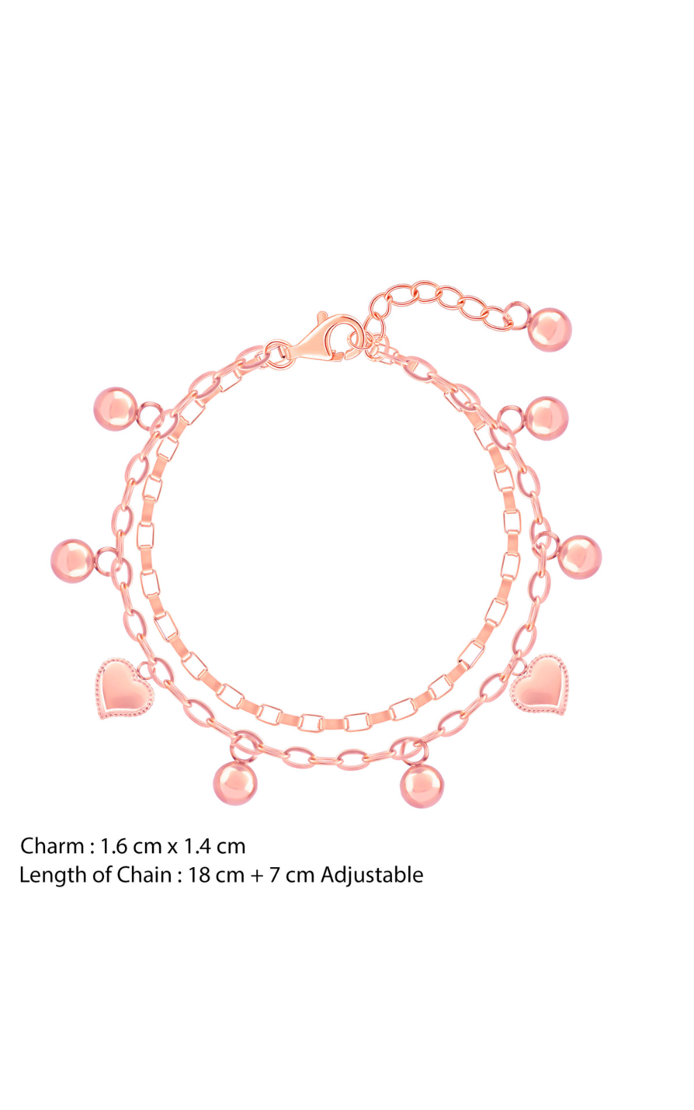 Hearts All Over Bracelet - Rose Gold | Naitra