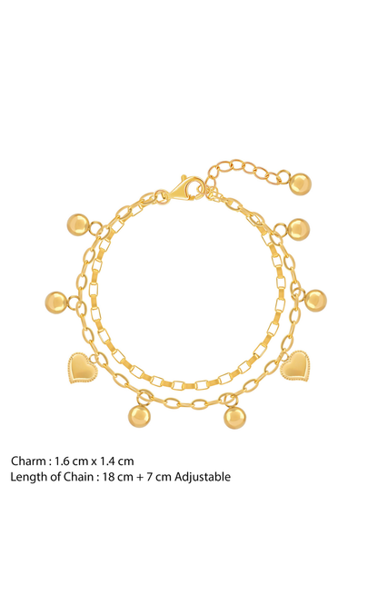 18K Gold Plated Forever Hearts Bracelet - Gold