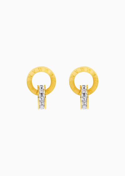 Double Ring Stud Earrings