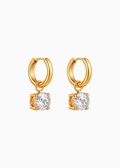 18K Gold Plated Lustre Drop Hoop Earrings