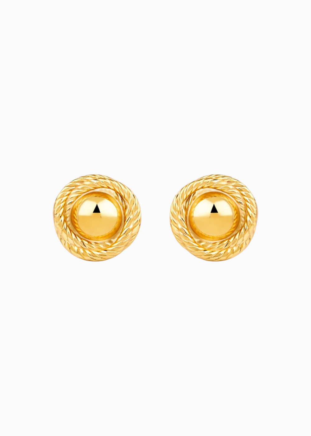 18K Gold Plated Torque Twist Chunky Gold Stud Earrings