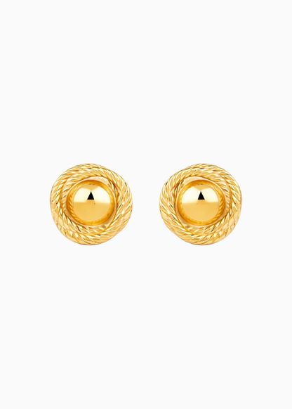 18K Gold Plated Torque Twist Chunky Gold Stud Earrings