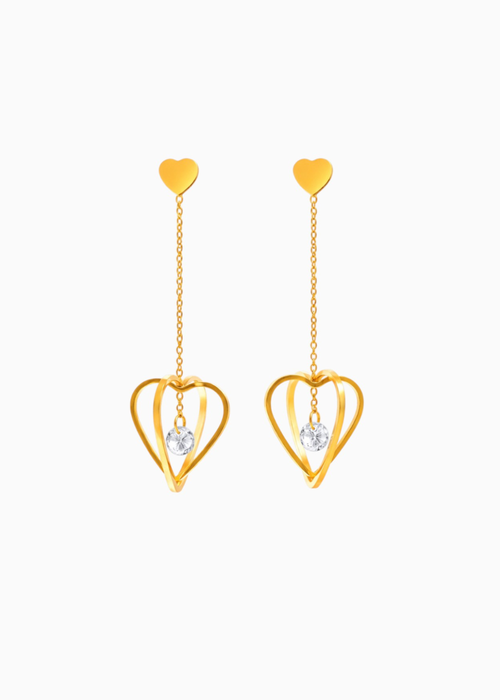 Open Heart Pearl Dangles