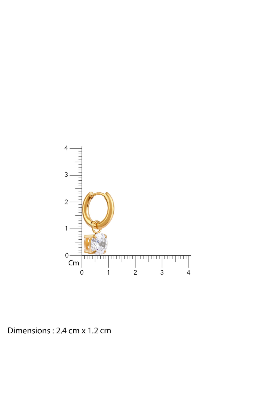 18K Gold Plated Lustre Drop Hoop Earrings