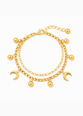 Moon Charm Beaded Bracelet