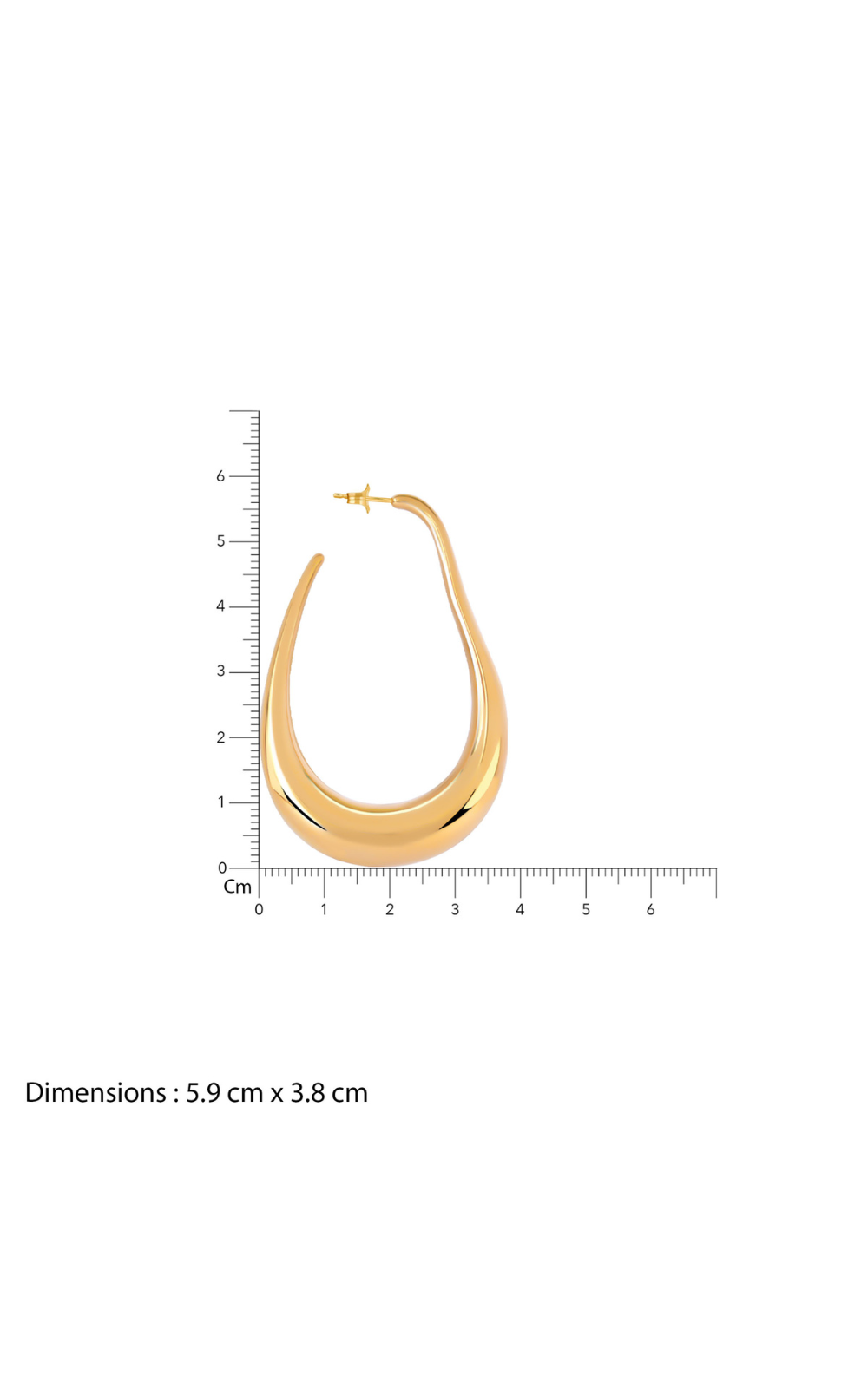 18K Gold Plated Elara Drop Long Hoop Teardrop Earrings