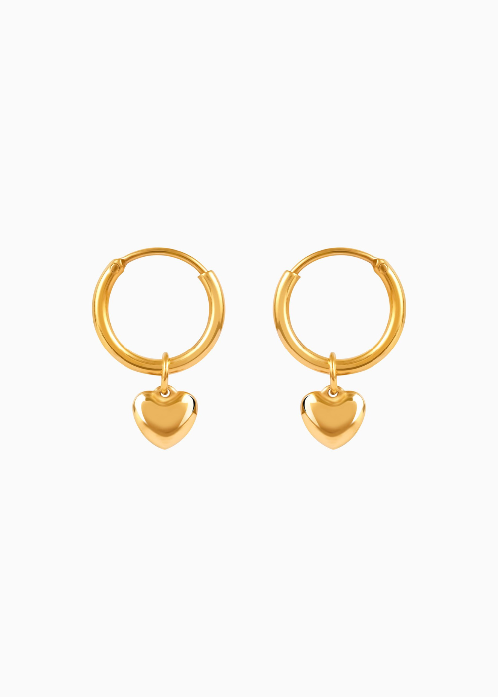 18K Gold Plated Golden Embrace Heart Drop Huggie Earrings