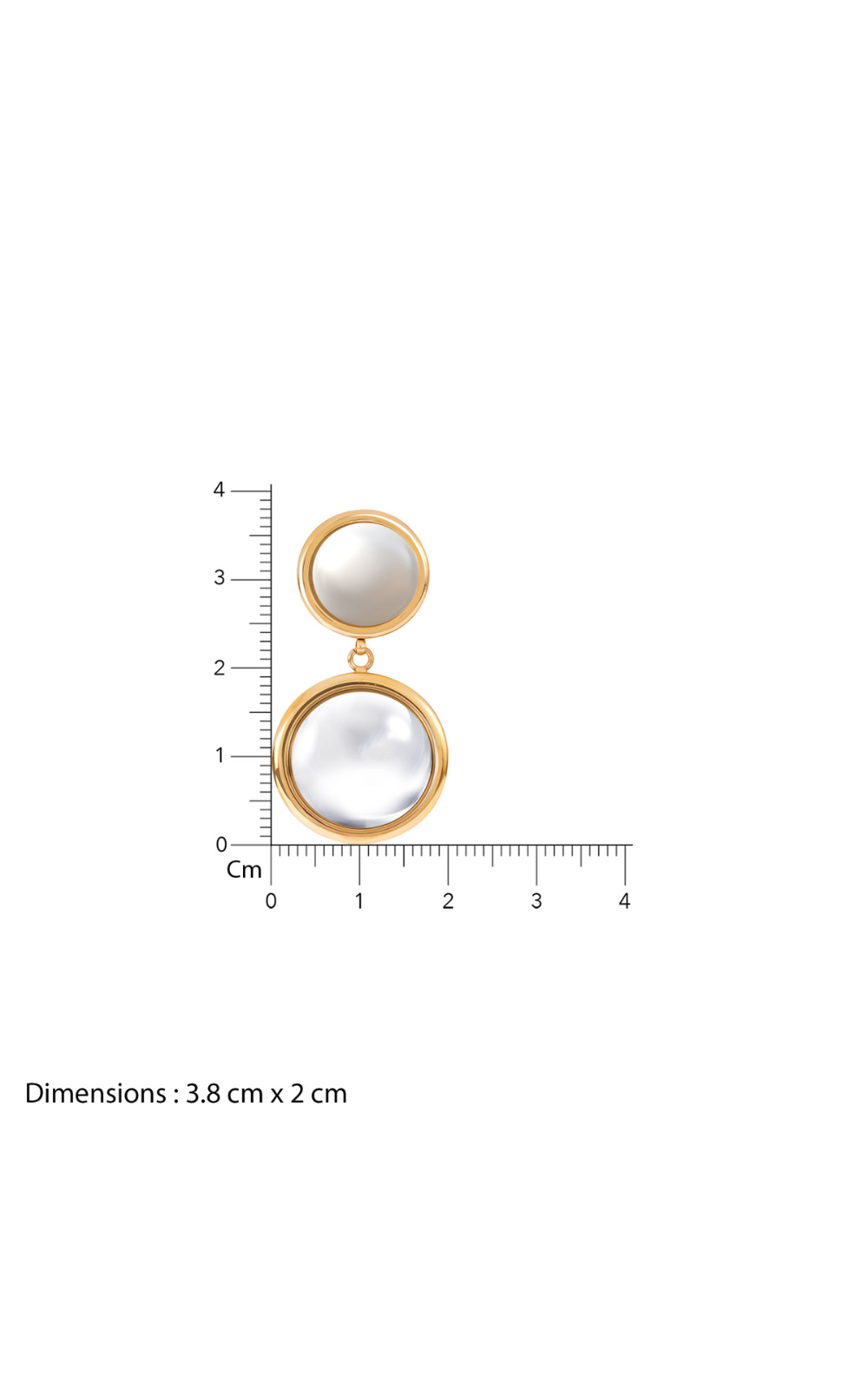 18K Gold Plated Lunar Grace Gold Double Drop Pearl Earrings