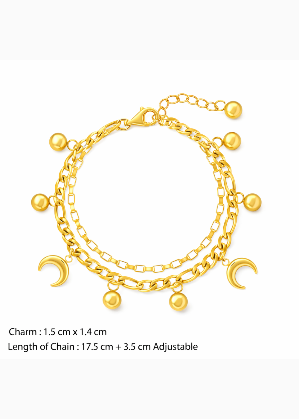 Moon Charm Beaded Bracelet