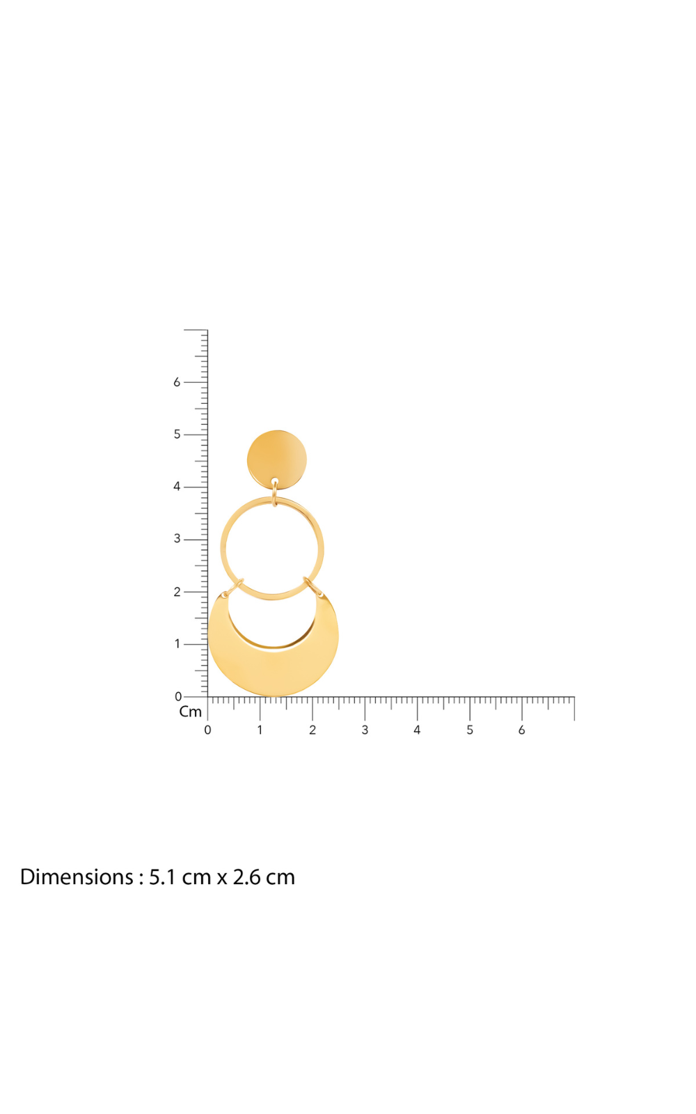 18K Gold Plated Celestial Orbit Moon Drop Earrings