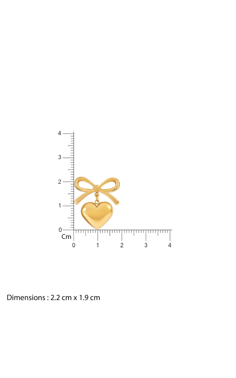 Heart Bow Earrings Gold