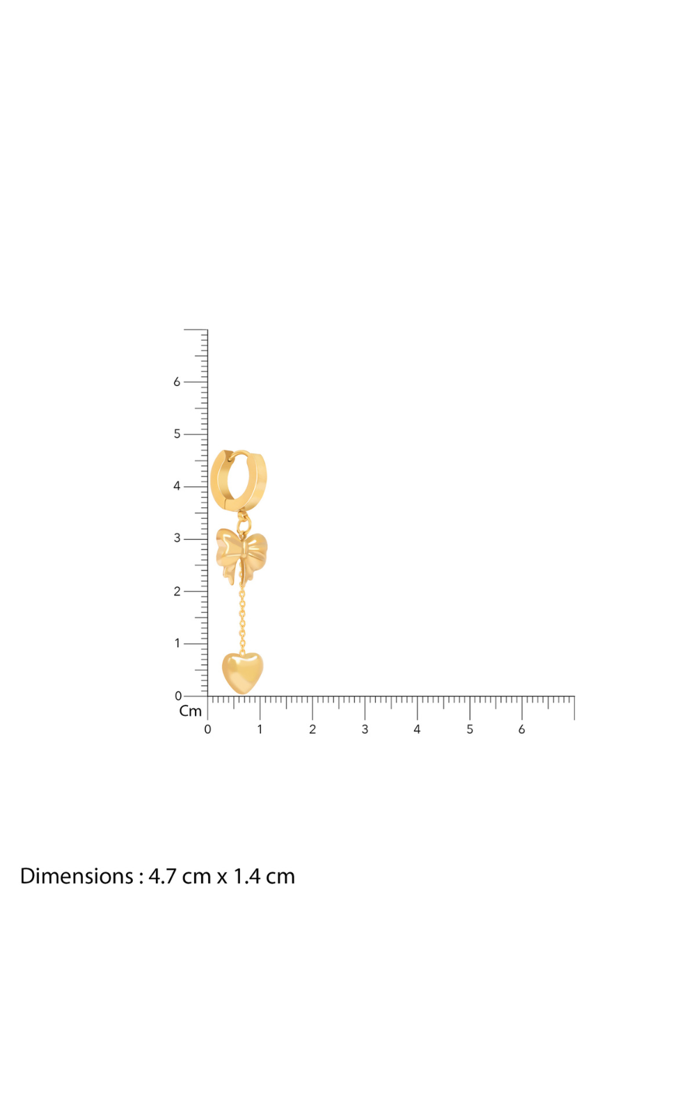 18K Gold Plated Sweetheart Bow Tassel Earrings