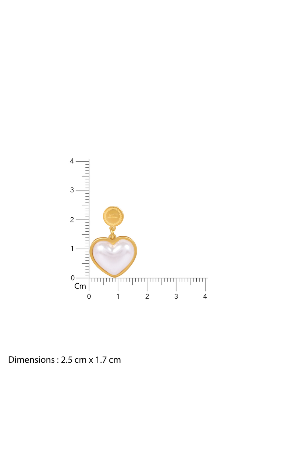 18K Gold Plated Pearl Love Heart Hoop Earrings