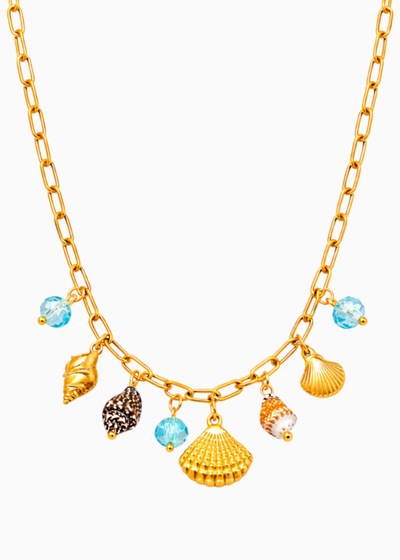 Shell Turquoise Charm Necklace