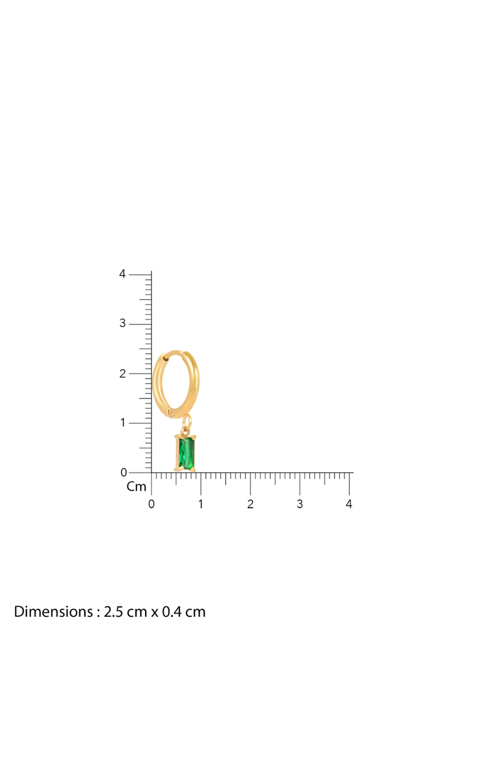 18K Gold Plated Emerald Drop Earrings