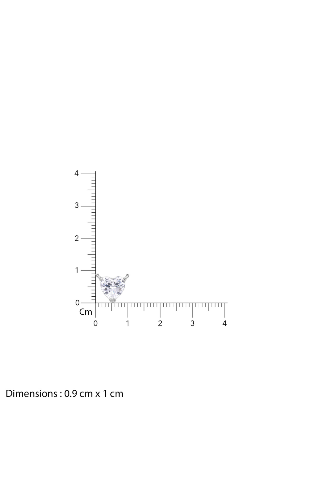 925 Sterling Silver Clear Heart Necklace