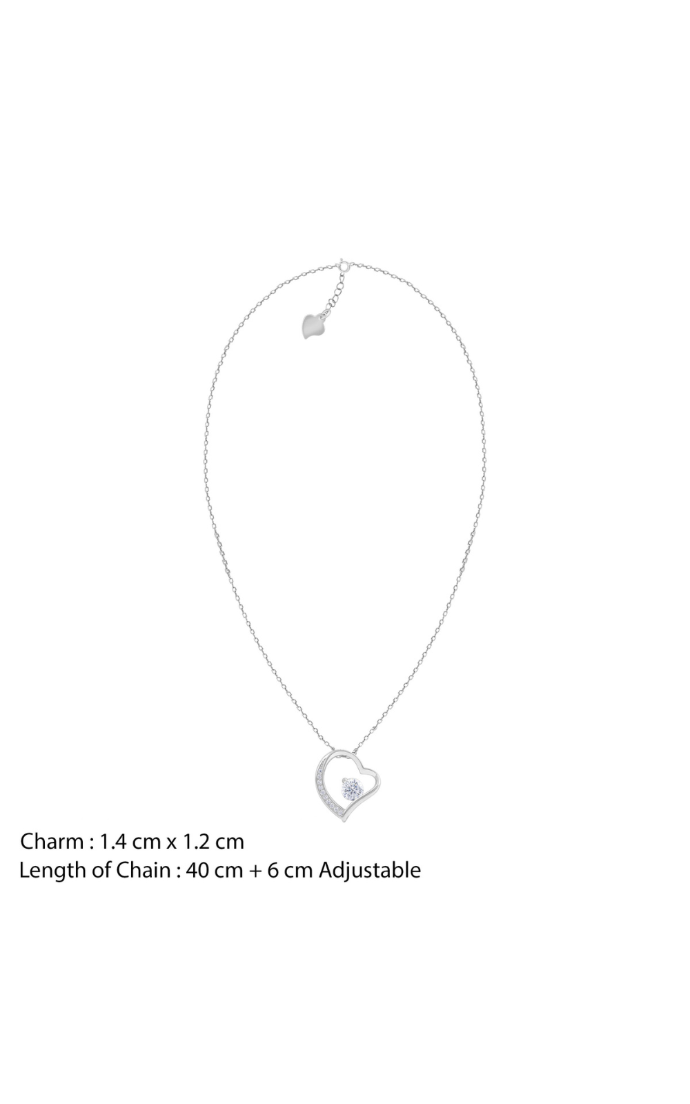 Open Heart Silver Necklace