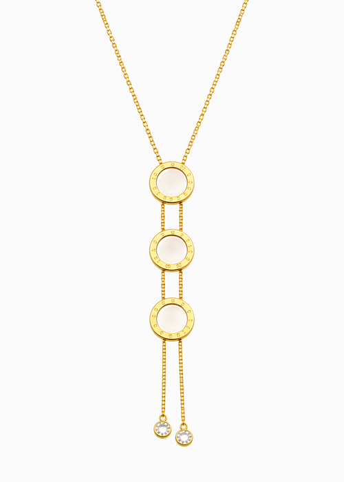 White Round Slider Necklace