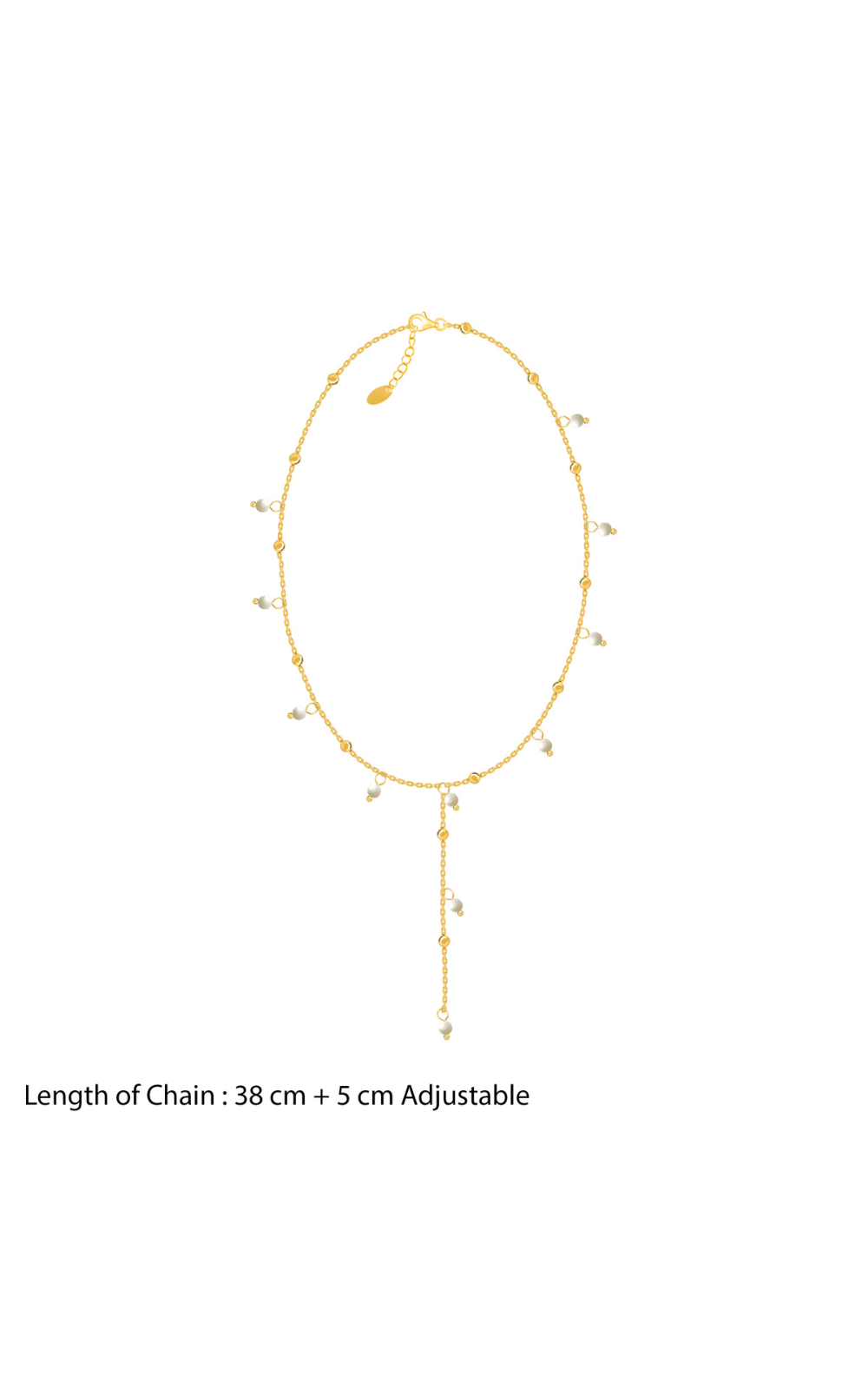 18K Gold Plated Pearl Satellite Dainty Chain Tassel Necklace