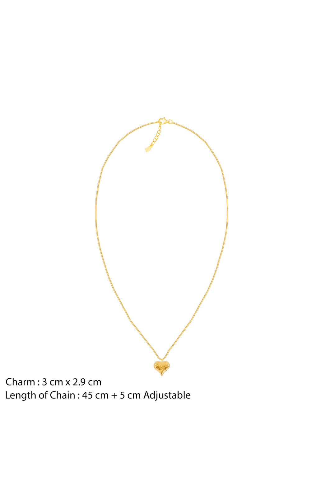 18K Gold Plated Golden Drift Heart Pendant Necklace