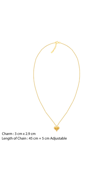 18K Gold Plated Golden Drift Heart Pendant Necklace