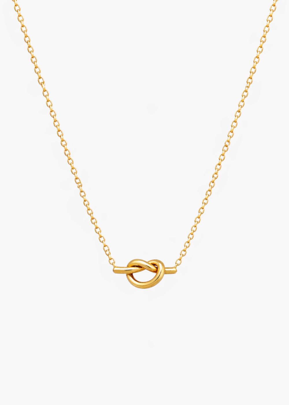 18K Gold Plated Minimal Knot Pendant Necklace
