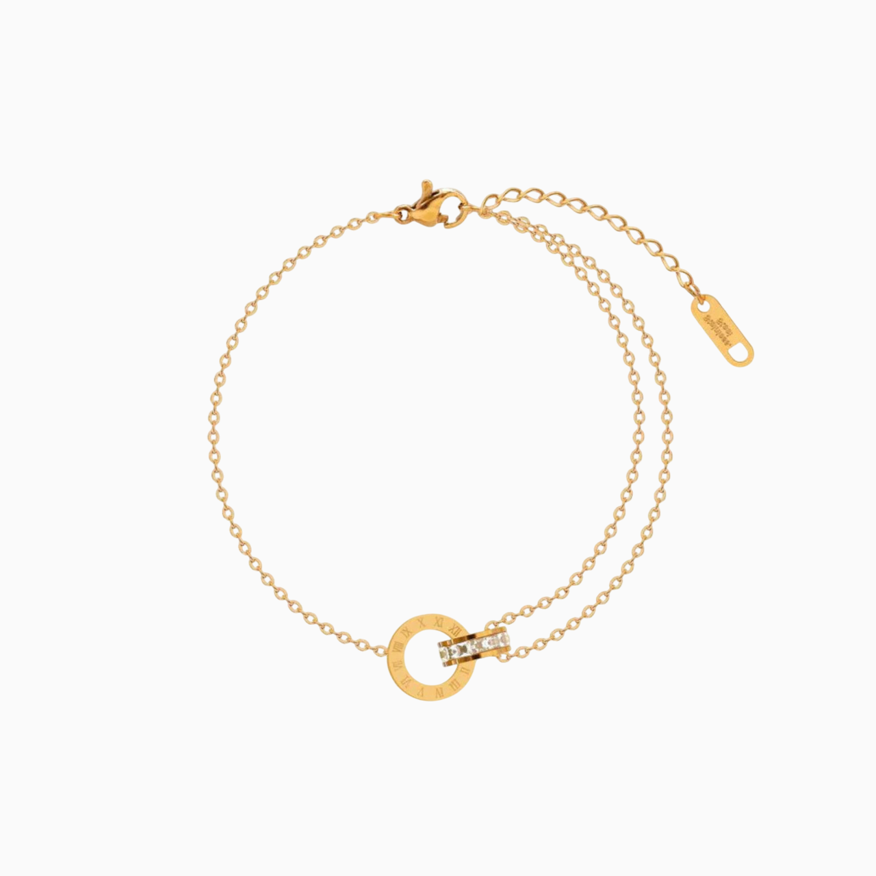 18K Gold Plated Linked Grace Circle Chain Layered Bracelet