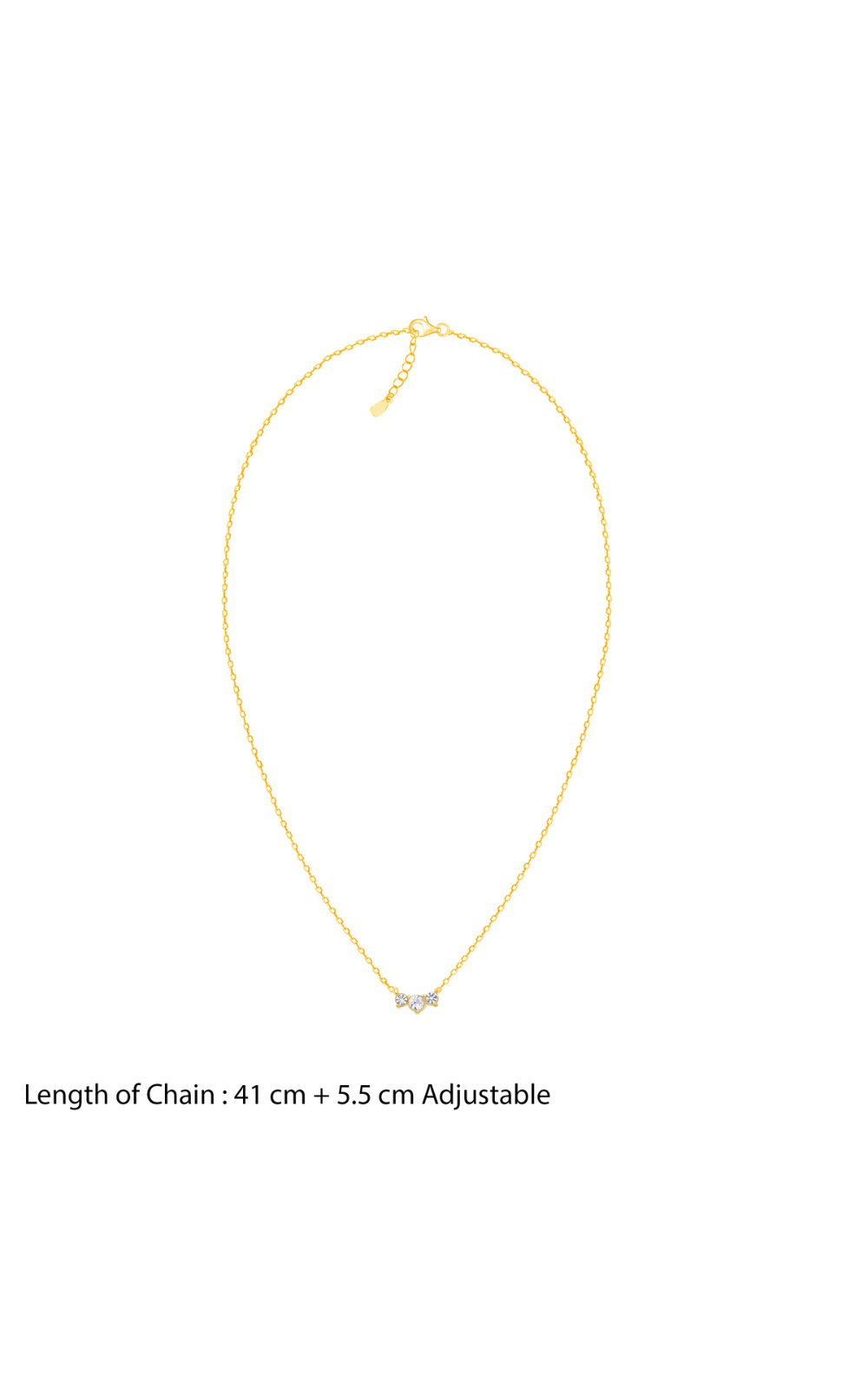Three Crystal Dainty Necklace