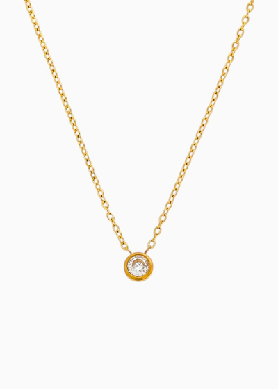 Round White Bezel Necklace