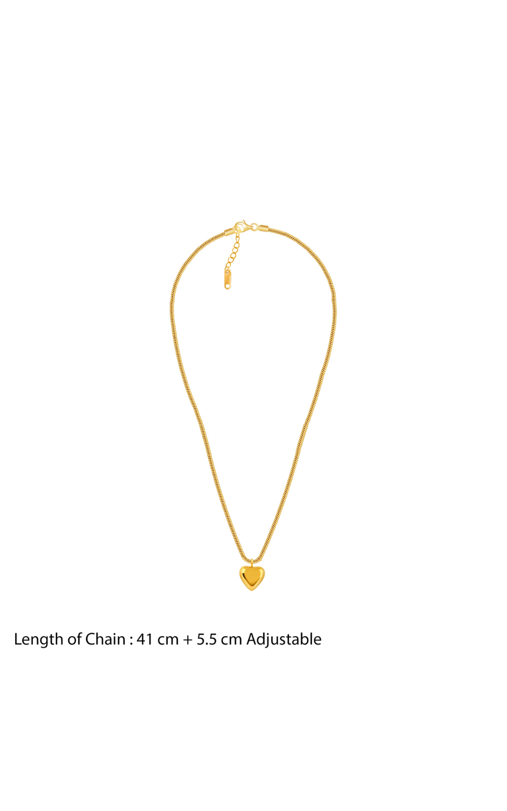 18K Gold Plated Golden Heart Choker Necklace