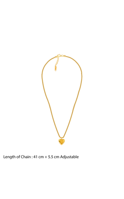 18K Gold Plated Golden Heart Choker Necklace