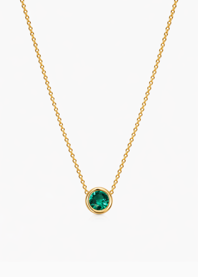 Round Green Bezel Necklace