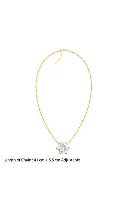 18K Gold Plated Wrapped with Love Solitaire Statement Necklace