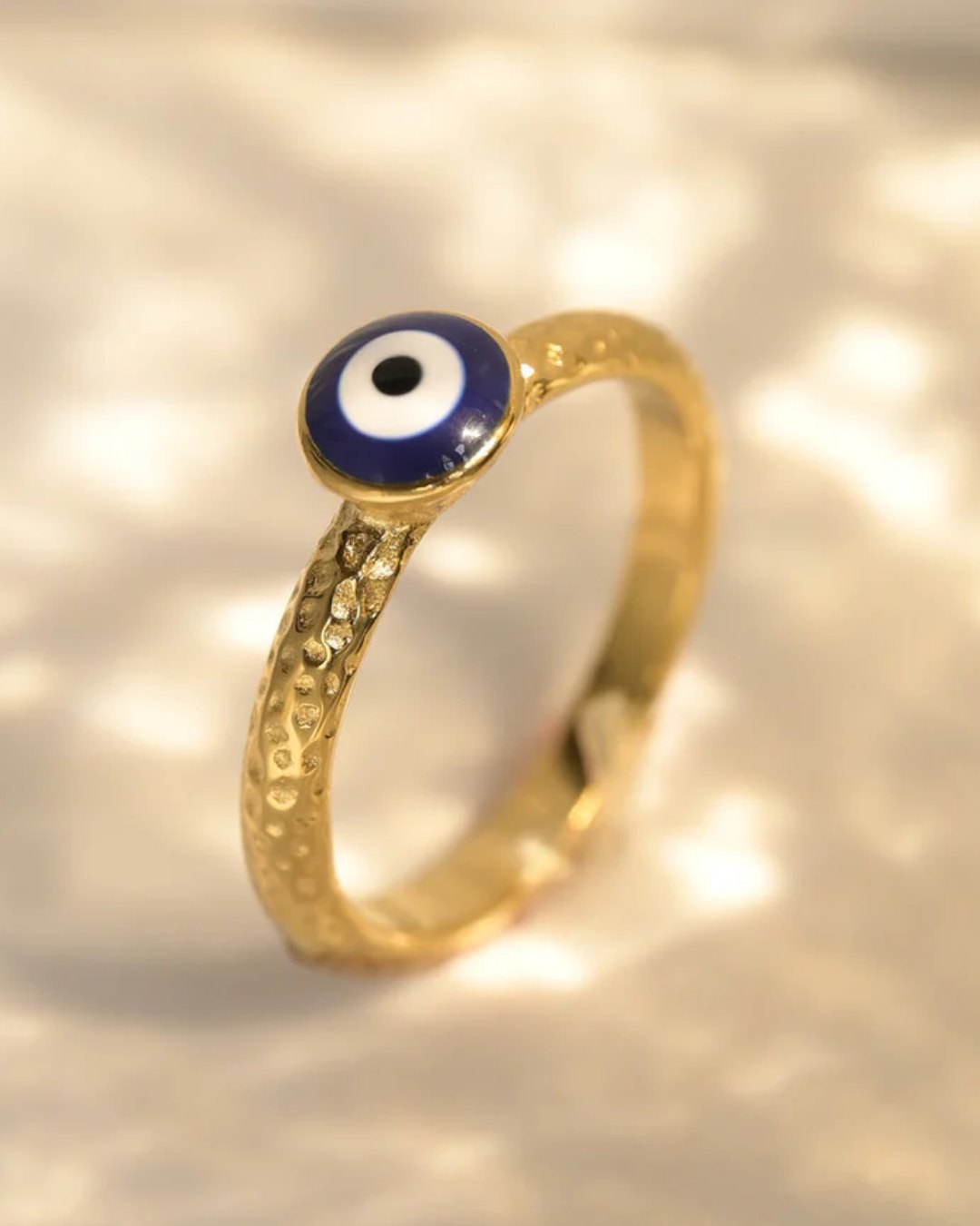 18K Gold Plated Enamel Evil Eye Ring