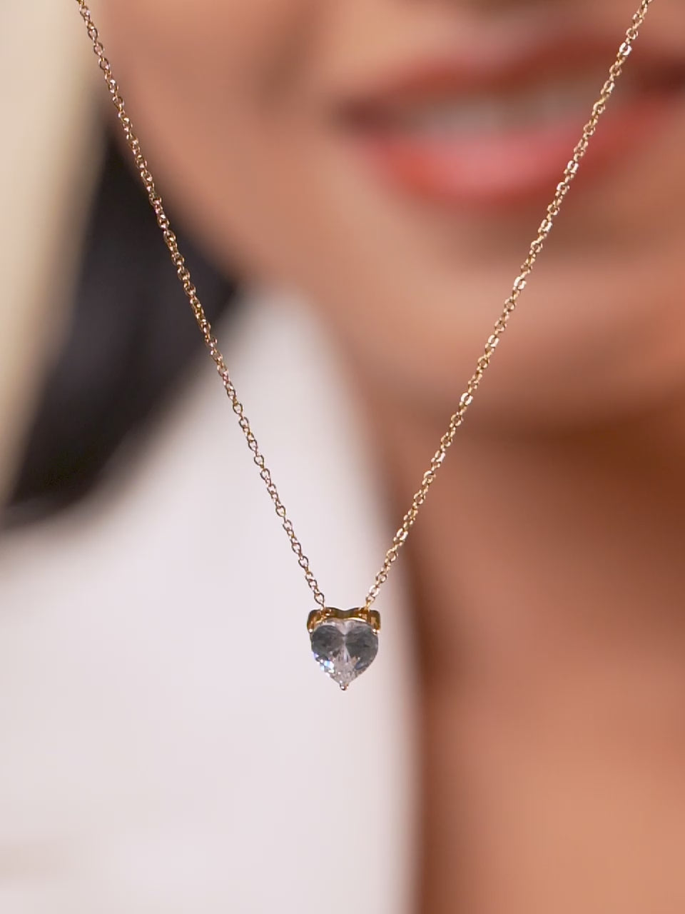 18K Gold Plated Golden Heartbeat Pendant Necklace