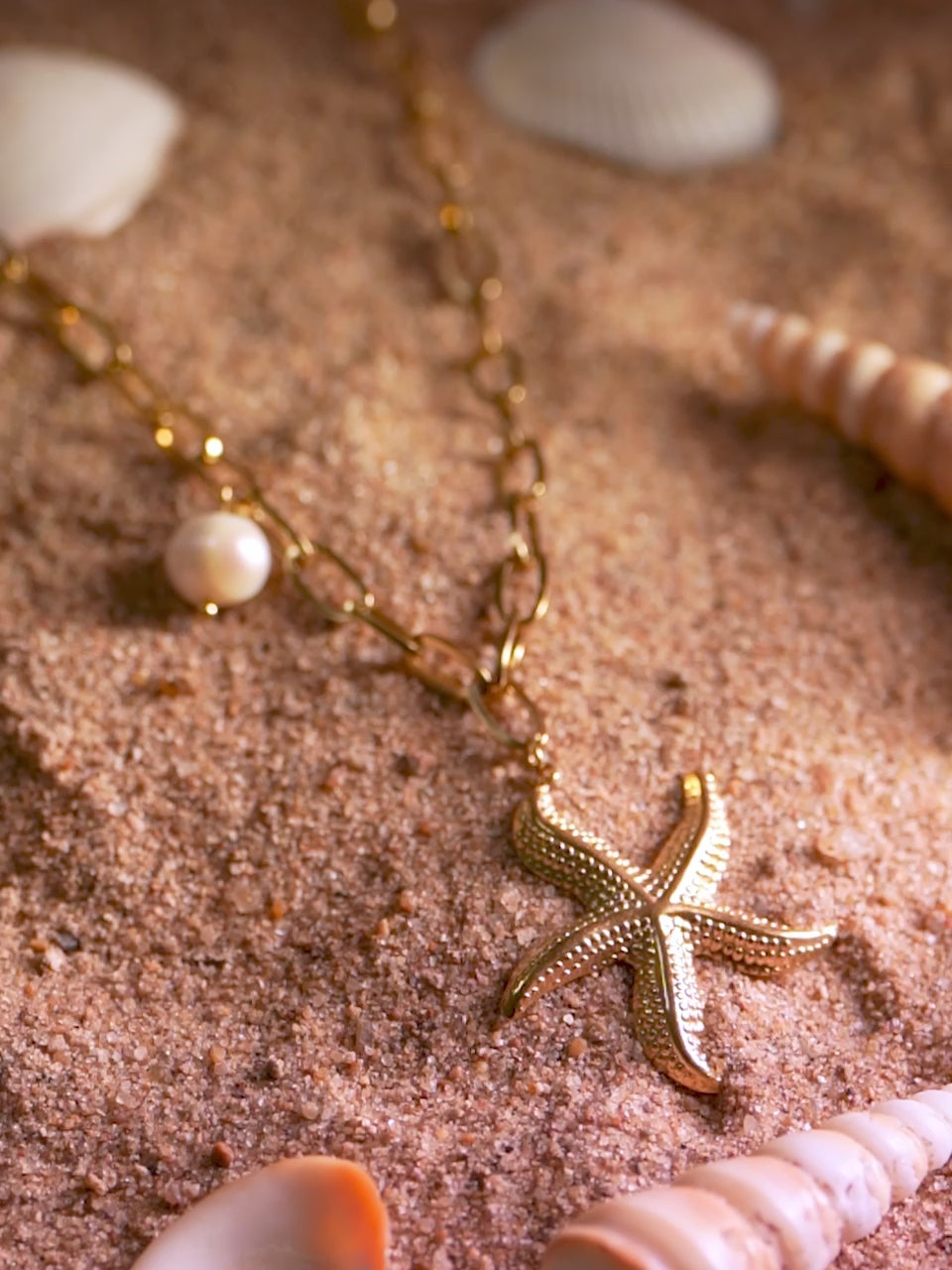 18K Gold Plated Starfish Charm Necklace