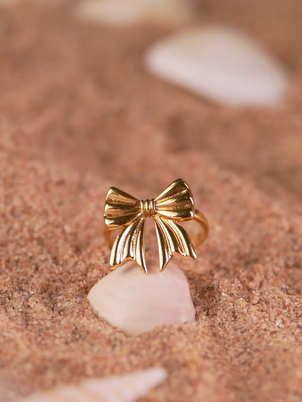 18K Gold Plated Bow Statement Ring