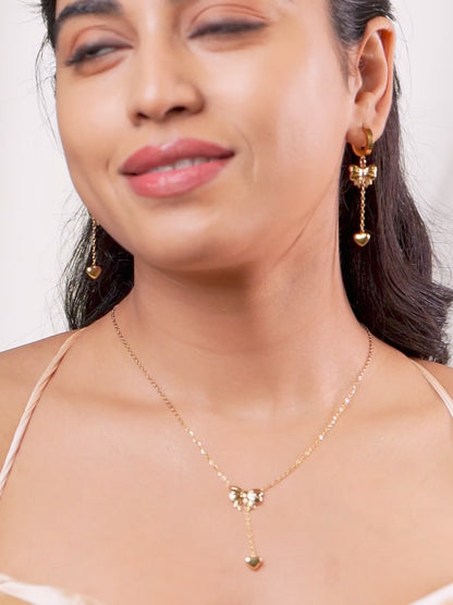18K Gold Plated Sweetheart Bow Jewellery Set