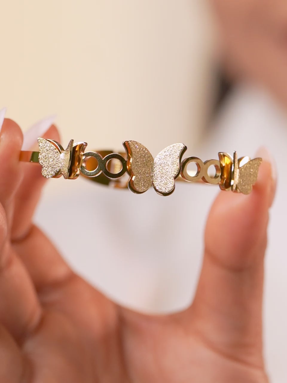 18K Gold Plated Golden Flutter Butterfly Bracelet